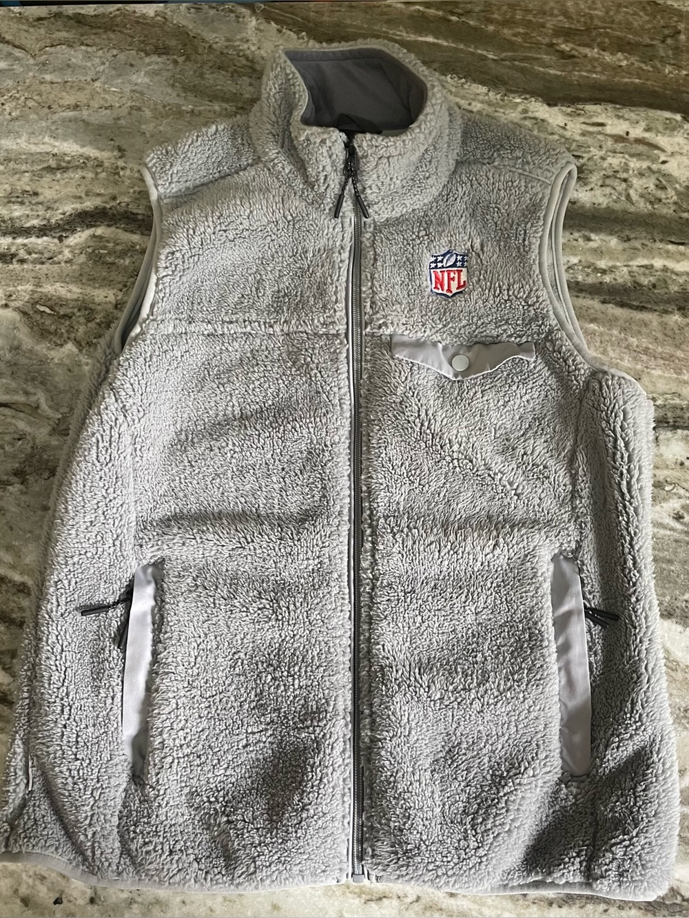 NFL Stormtech Gray Sherpa Fleece Vest Size Large